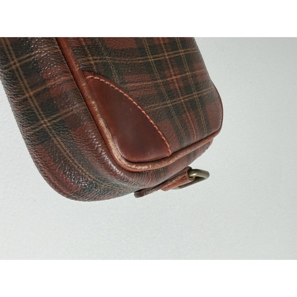 Vintage Polo Ralph Lauren Tartan Plaid Crossbody Bag Leather Trim No Strap - Picture 15 of 16